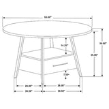 Gibson 1-drawer Round Counter Height Table Yukon Oak and Black