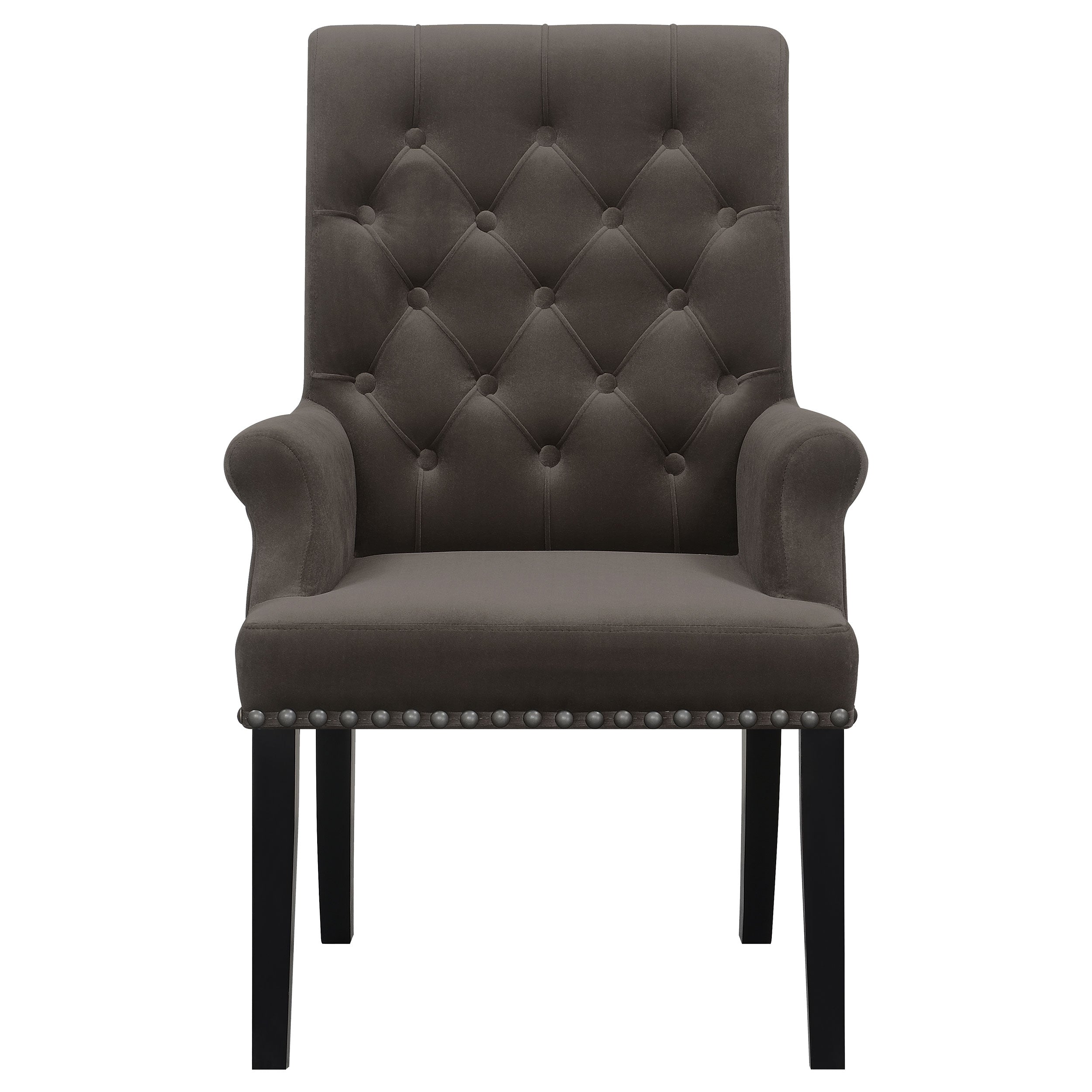 Alana Upholstered Tufted Arm Chair with Nailhead Trim