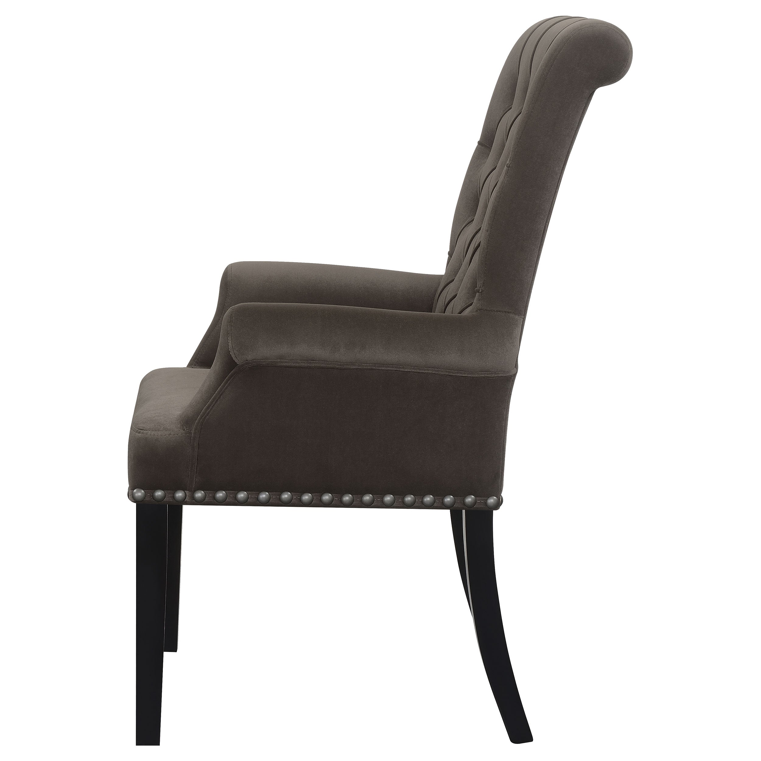 Alana Upholstered Tufted Arm Chair with Nailhead Trim