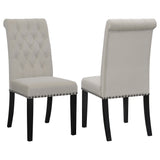 Alana Upholstered Tufted Side Chairs with Nailhead Trim (Set of 2)