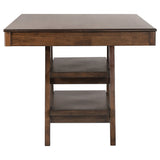 Dewey 2-drawer Counter Height Table with Open Shelves Walnut