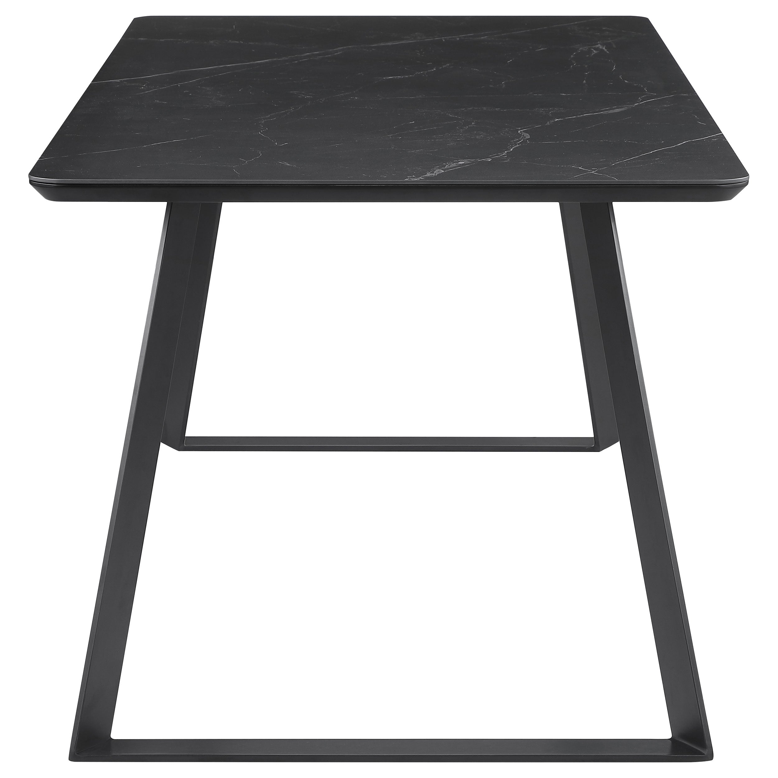 Smith  Rectangular Ceramic Top Dining Table Set Black