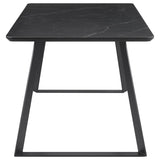 Smith  Rectangular Ceramic Top Dining Table Set Black