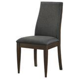 Wes Upholstered Side Chair (Set of 2) Grey and Dark Walnut