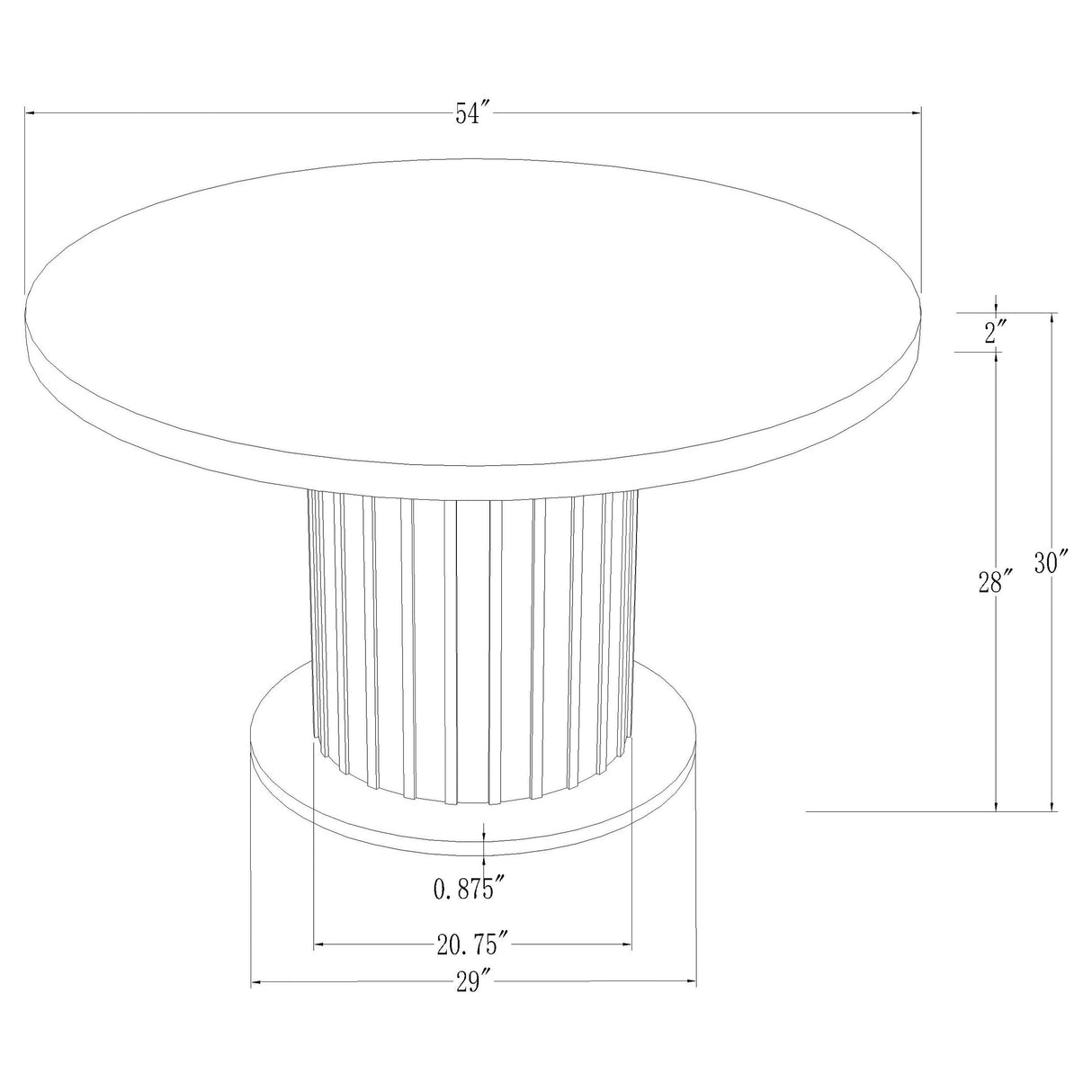 Sherry Round Dining Table Rustic Espresso and White