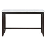 Toby Rectangular Marble Top Counter Height Table Espresso and White