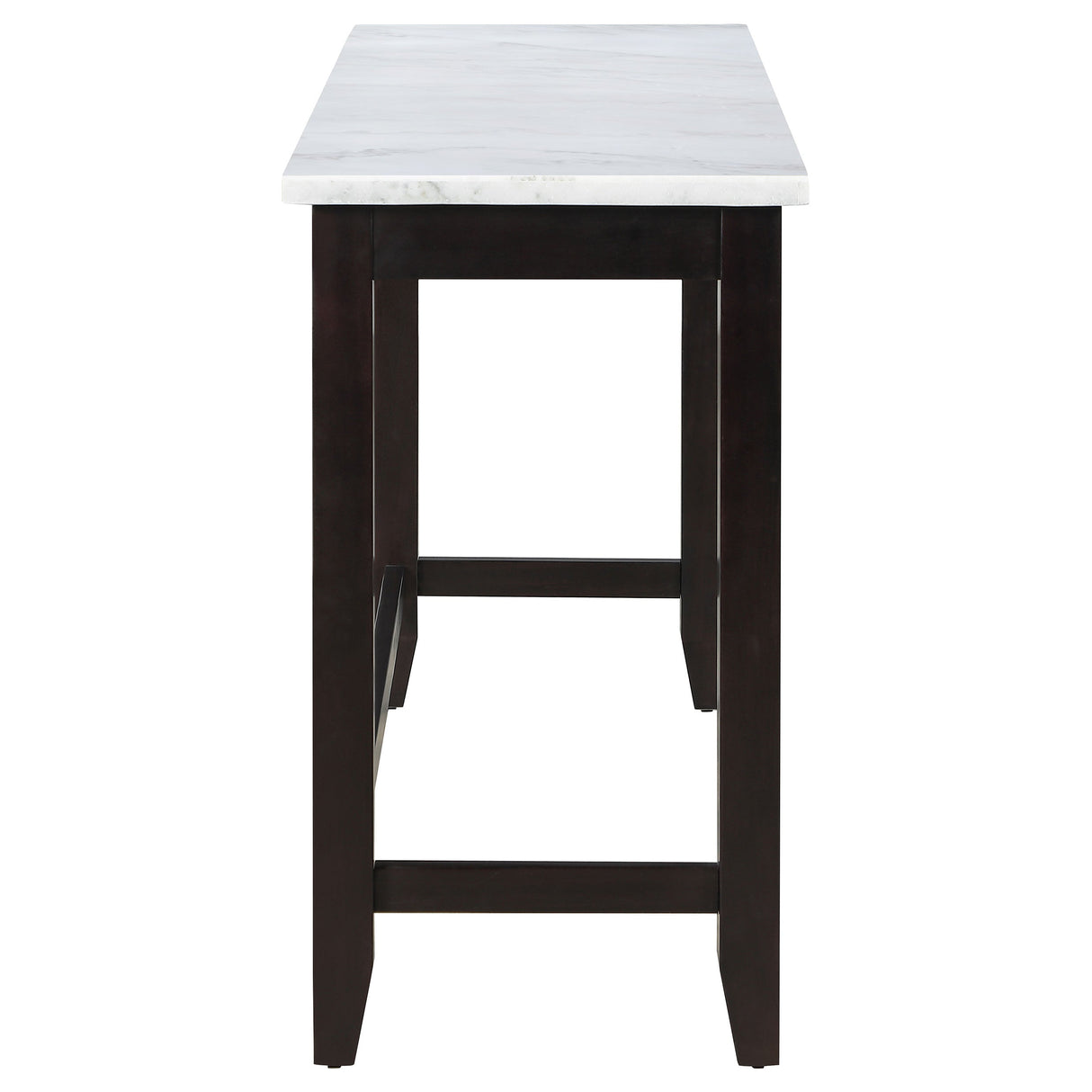 Toby Rectangular Marble Top Counter Height Table Espresso and White