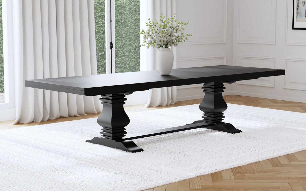 Florence 126-inch Extension Dining Table Distressed Black