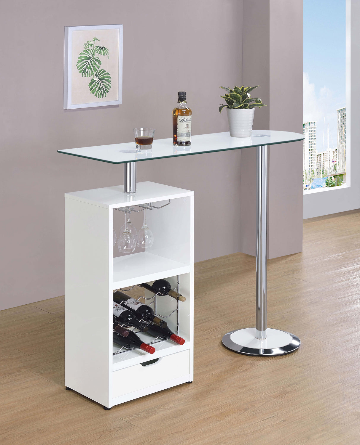 Ferguson 3-tier Bar Unit Black Nickel and Black Oak