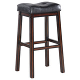 Donald Upholstered Bar Stools Black and Cappuccino (Set of 2)