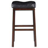 Donald Upholstered Bar Stools Black and Cappuccino (Set of 2)