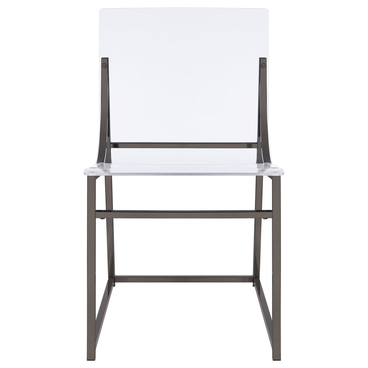 Adino Acrylic Dining Side Chair Clear and Black Nickel (Set of 2)