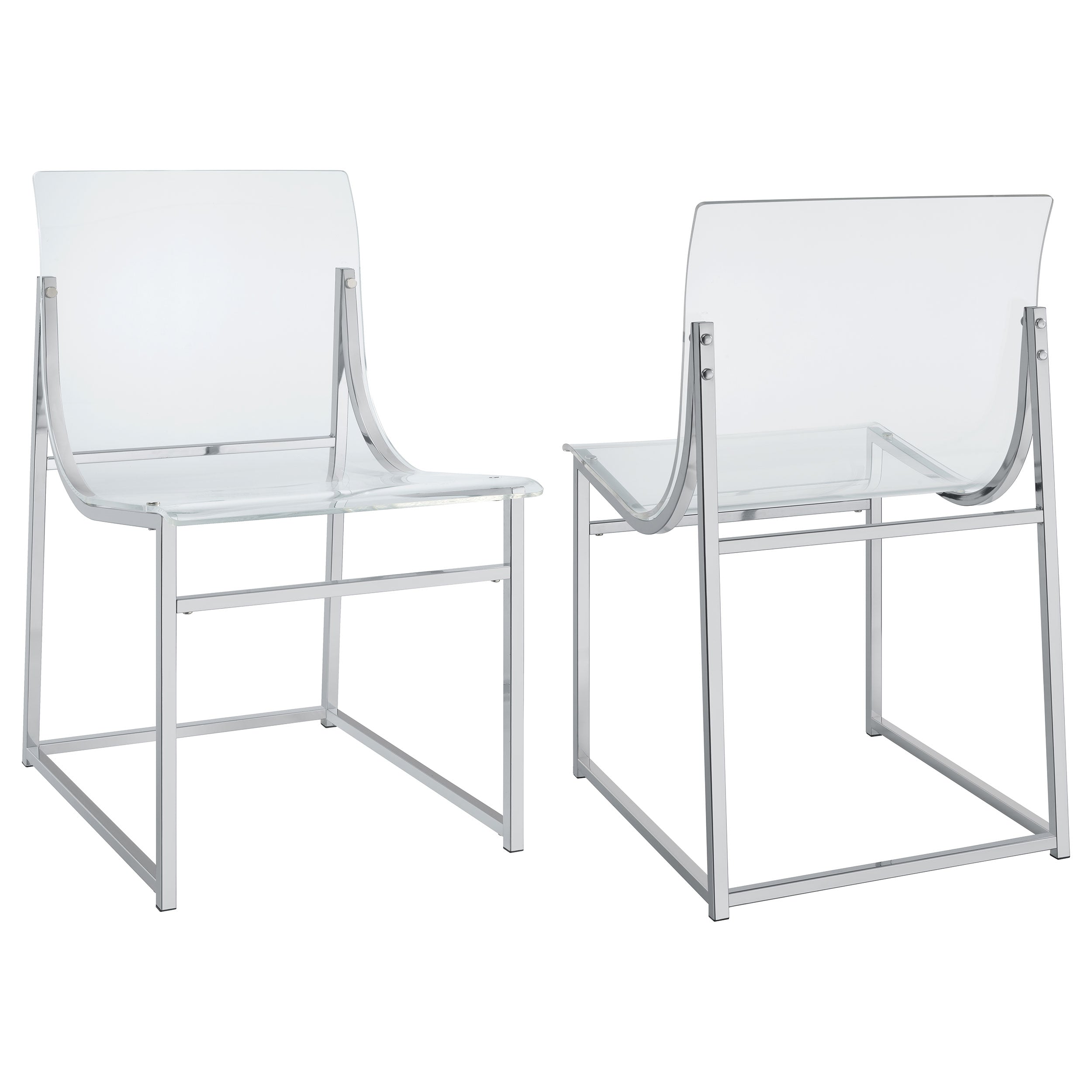 Adino Acrylic Dining Side Chair Clear and Black Nickel (Set of 2)