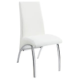 Bishop Upholstered Side Chairs White and Chrome (Set of 2)