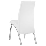 Bishop Upholstered Side Chairs White and Chrome (Set of 2)