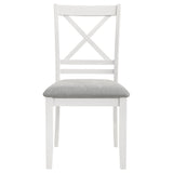 Hollis Cross Back Wood Dining Side Chair White (Set of 2)