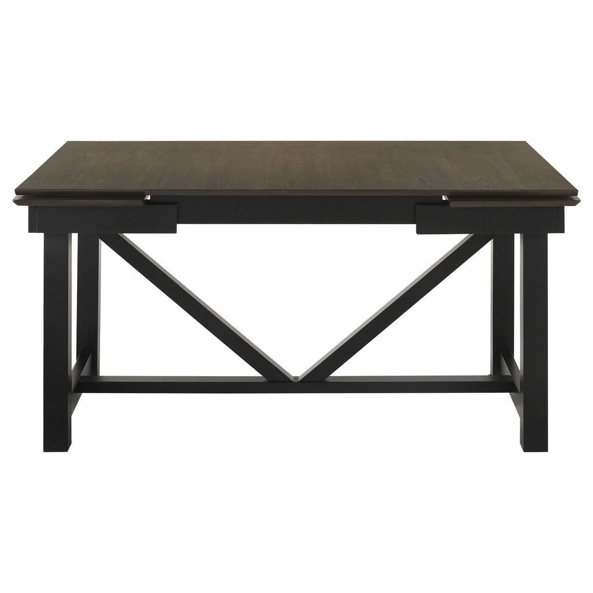 Malia Rectangular Dining Table with Refractory Extension Leaf Black