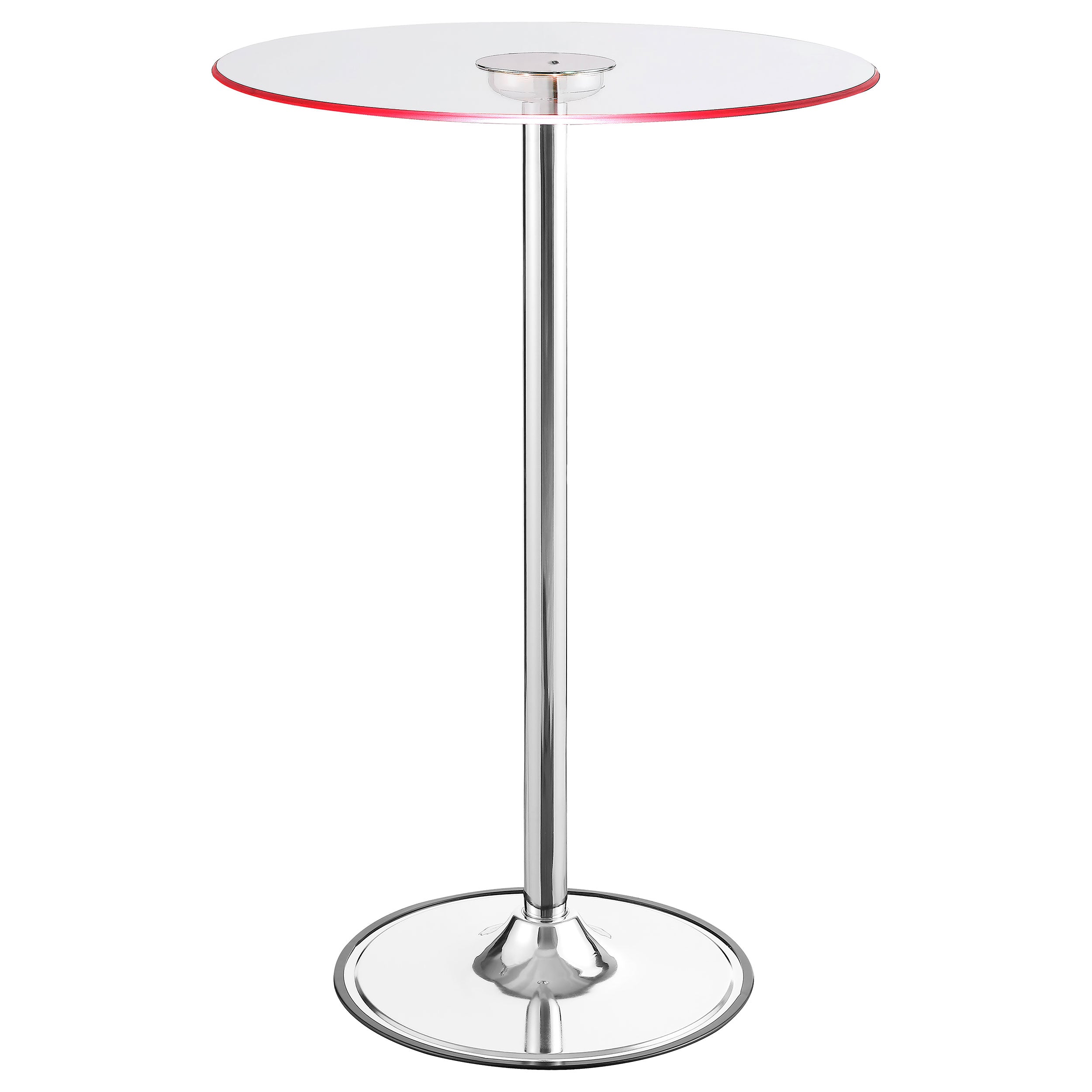 Thea LED Bar Table Chrome and Clear