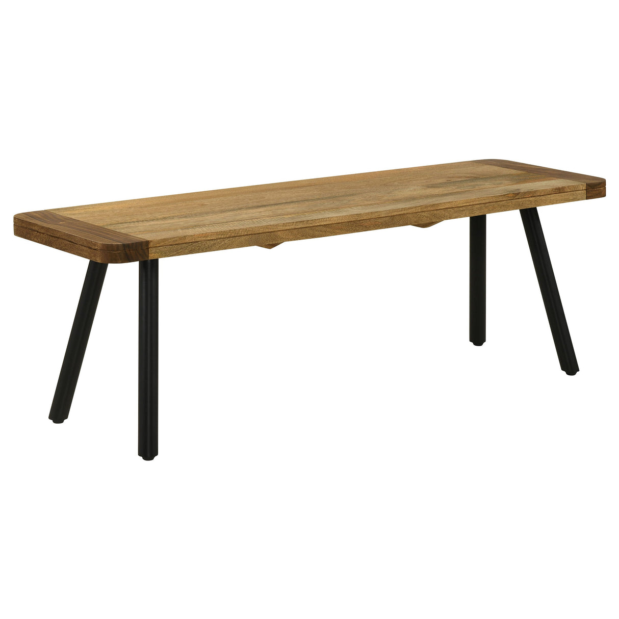 Maverick Rectangular Dining Bench Natural Mango and Black