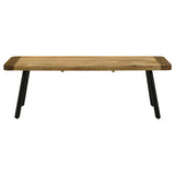 Maverick Rectangular Dining Bench Natural Mango and Black