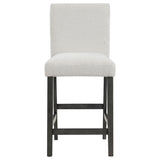 Alba Boucle Upholstered Counter Height Dining Chair White and Charcoal Grey (Set of 2)