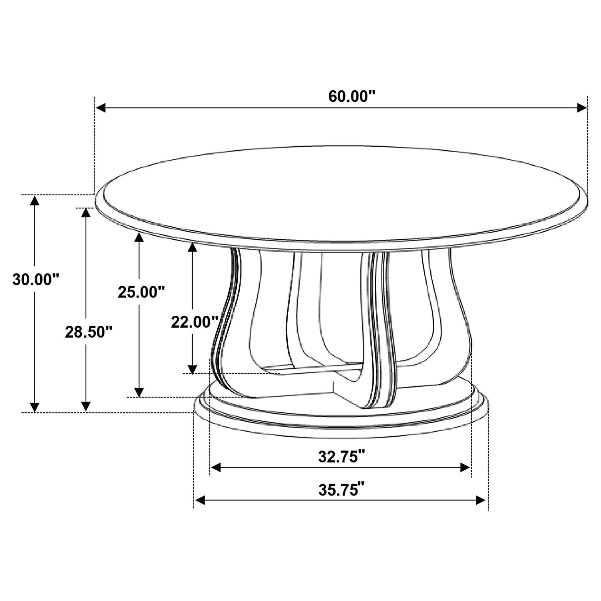 Trofello 5-piece Round Dining Table Set White Washed