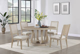 Trofello Round 60-inch Pedestal Dining Table White Washed