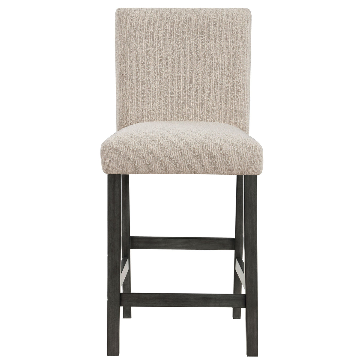 Alba Boucle Upholstered Counter Height Dining Chair White and Charcoal Grey (Set of 2)