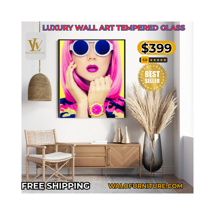 SF1528R Tempered Glass W/Foil & Rhinestones- Pink Katy