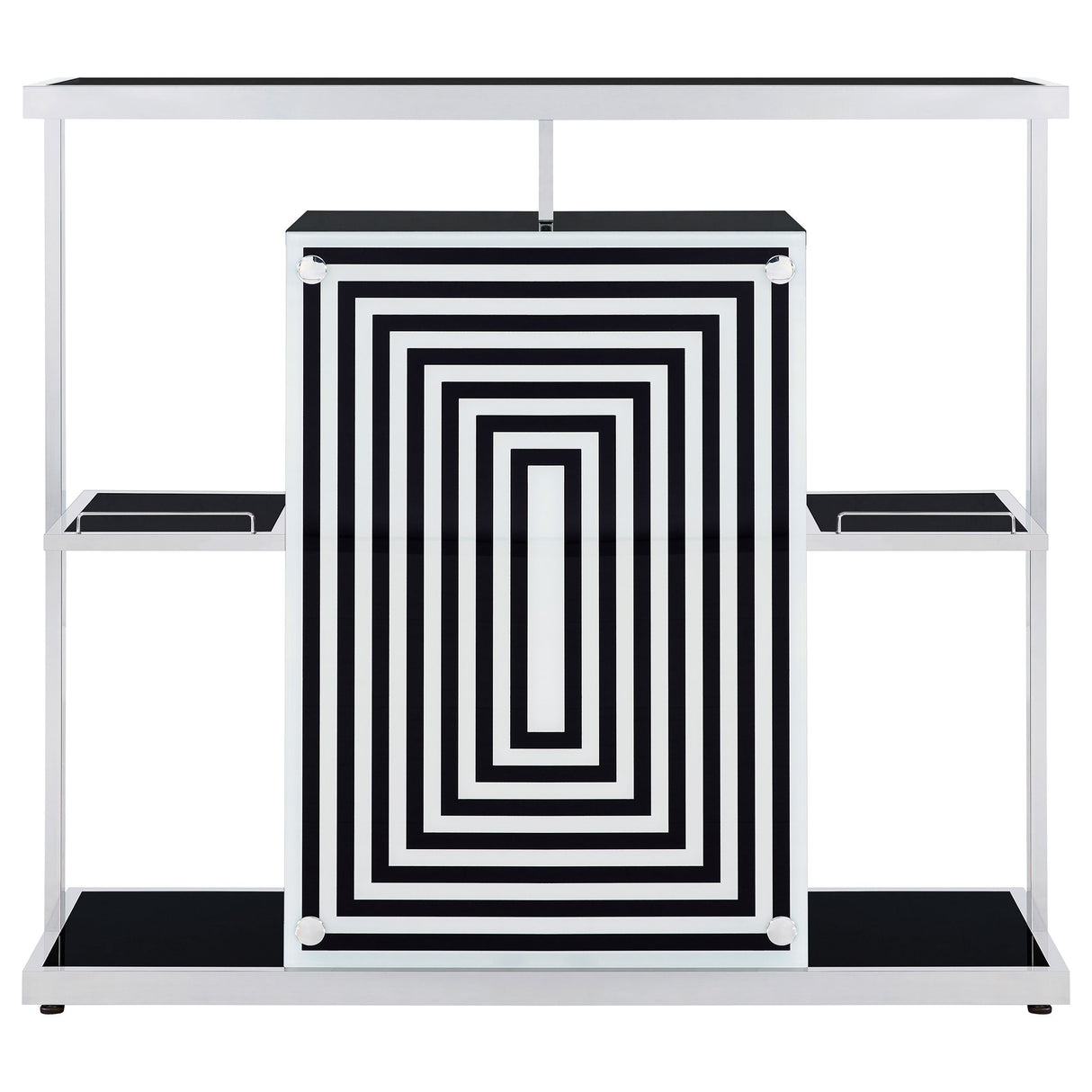 Zinnia 2-tier Bar Unit Glossy Black and White