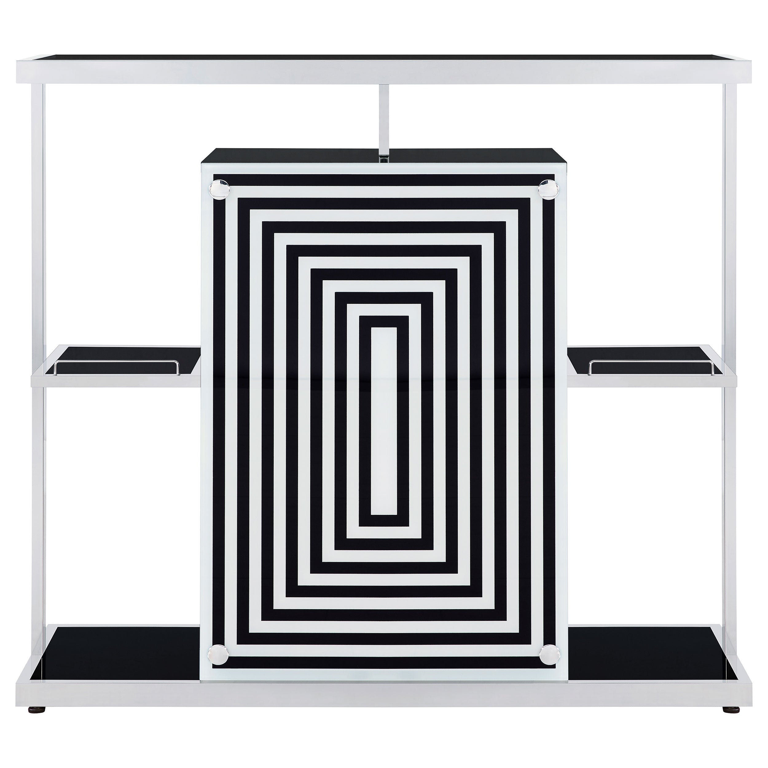 Zinnia 2-tier Bar Unit Glossy Black and White