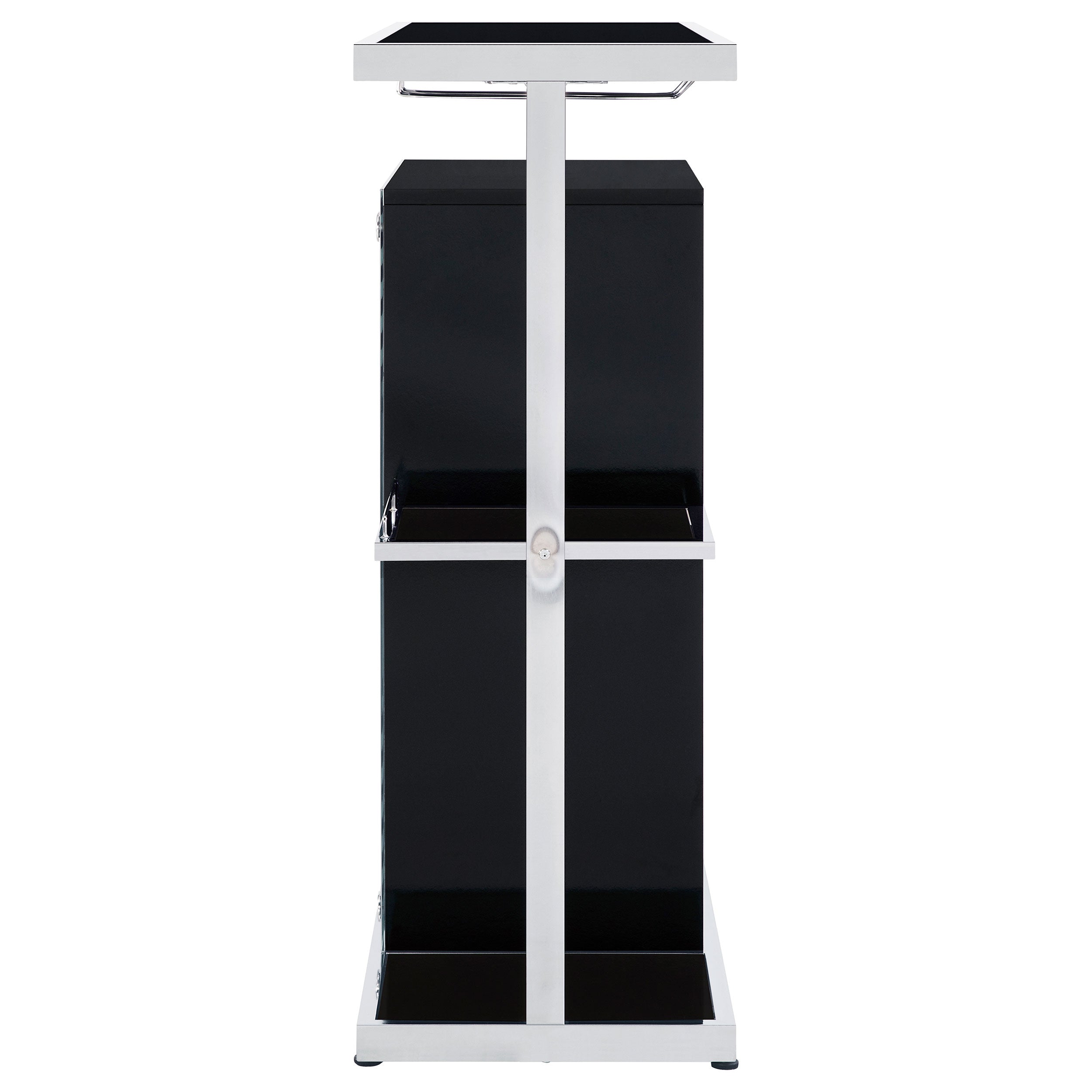 Zinnia 2-tier Bar Unit Glossy Black and White