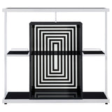 Zinnia 2-tier Bar Unit Glossy Black and White