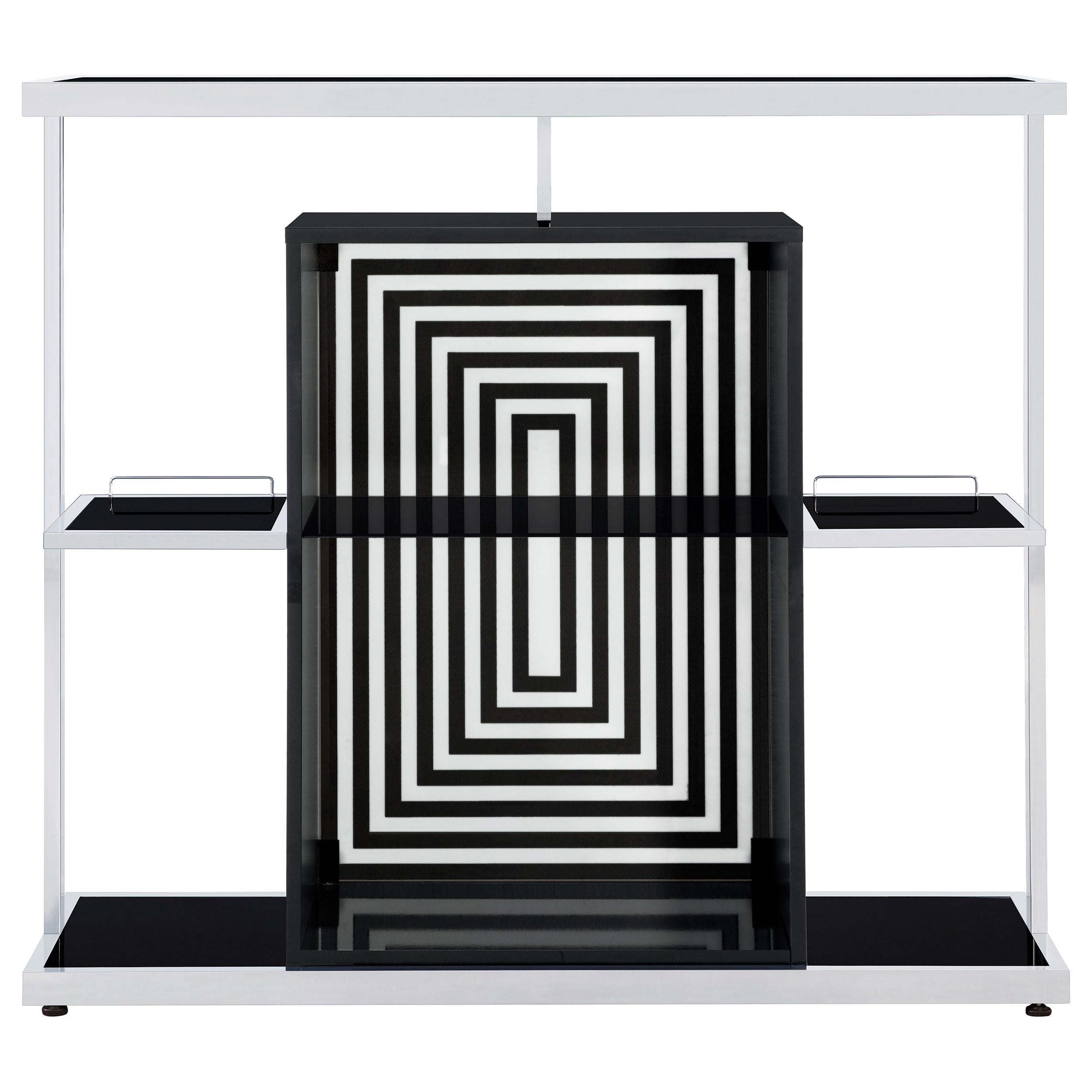 Zinnia 2-tier Bar Unit Glossy Black and White