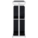 Zinnia 2-tier Bar Unit Glossy Black and White