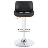 Folsom Upholstered Adjustable Bar Stool Black and Chrome