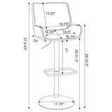 Folsom Upholstered Adjustable Bar Stool Black and Chrome