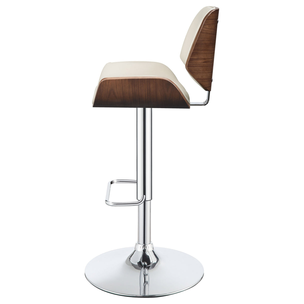 Folsom Upholstered Adjustable Bar Stool Black and Chrome