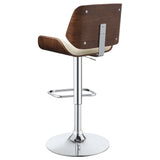 Folsom Upholstered Adjustable Bar Stool Black and Chrome