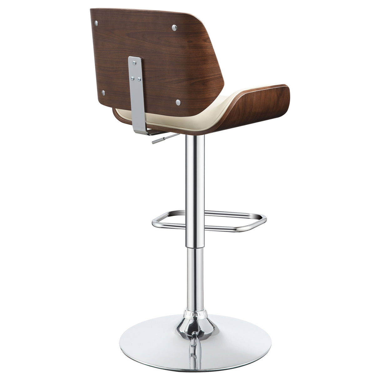 Folsom Upholstered Adjustable Bar Stool Black and Chrome