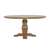 Florence Round Pedestal Dining Table Rustic Smoke