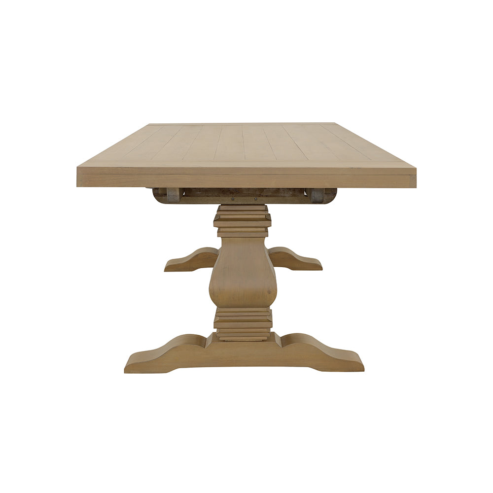 Florence Double Pedestal Dining Table Rustic Smoke