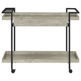 Ventura 2-tier Bar Cart with Storage Drawer Grey Driftwood