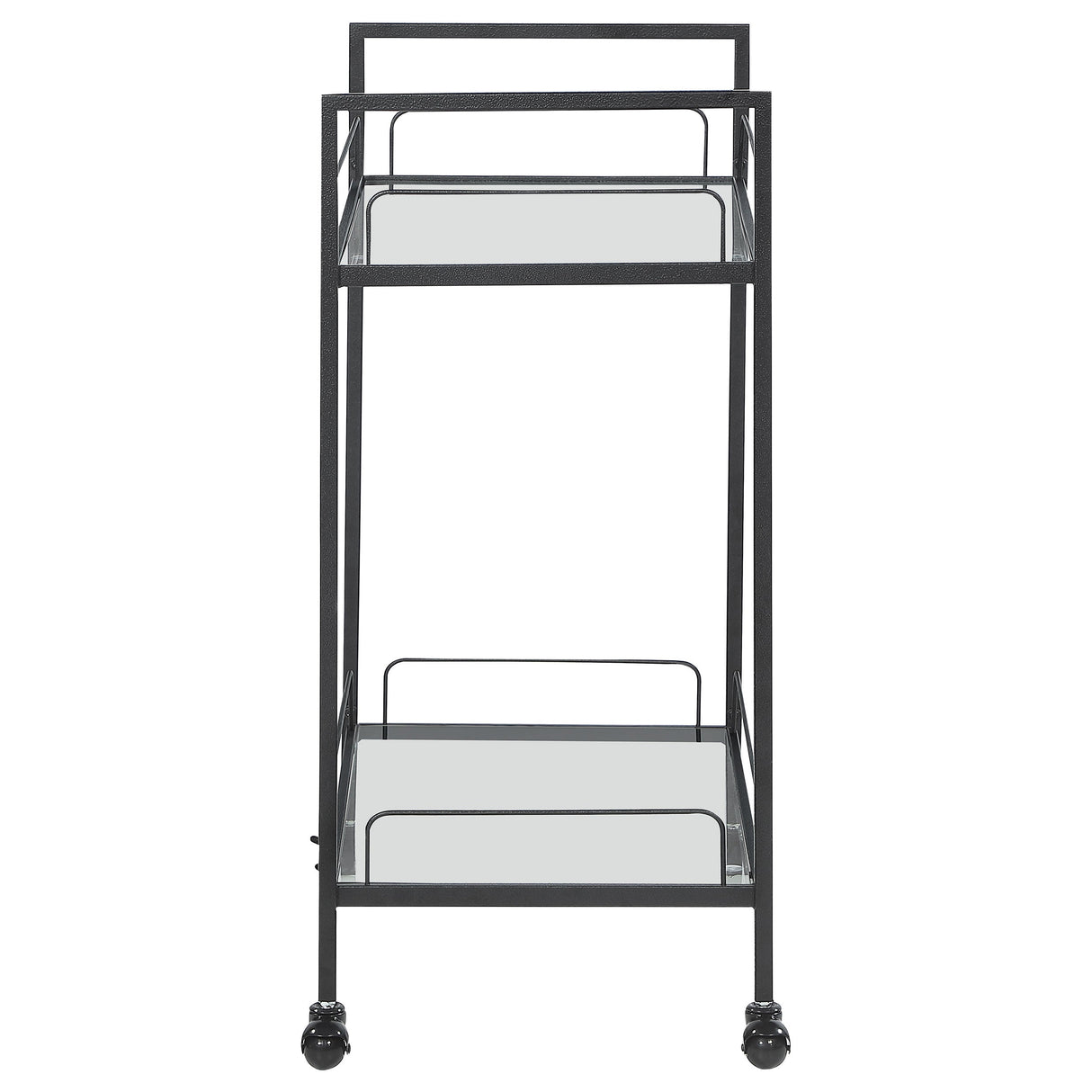 Curltis Serving Cart with Glass Shelves Clear and Black