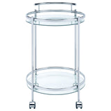 Chrissy 2-tier Round Glass Bar Cart Brass