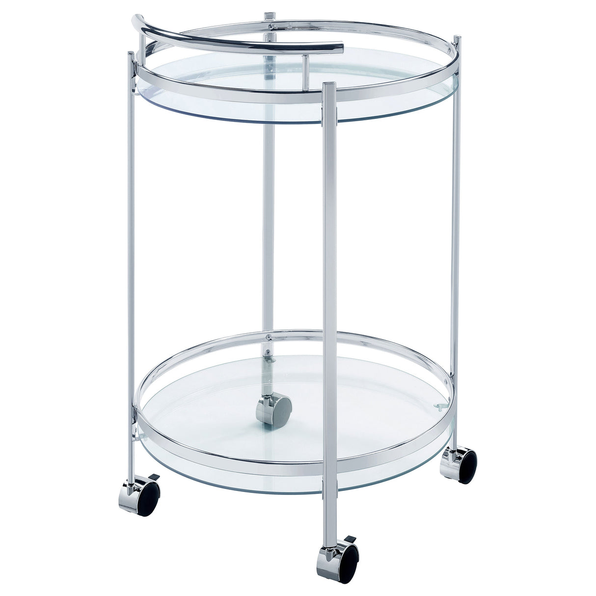 Chrissy 2-tier Round Glass Bar Cart Brass