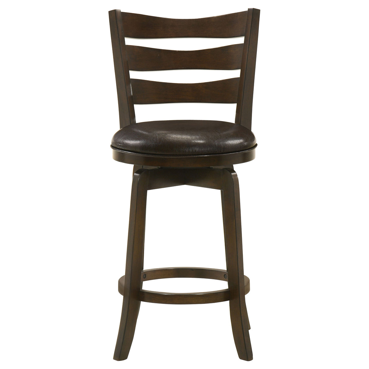 Murphy Ladder Back Counter Height Swivel Bar Stool Dark Cherry and Brown