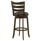 Murphy Ladder Back Counter Height Swivel Bar Stool Dark Cherry and Brown