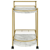 Desiree 2-tier Bar Cart with Casters Black