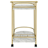 Desiree 2-tier Bar Cart with Casters Black